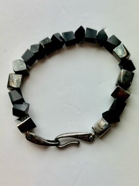 JOID’ART Barcelona 925 Sterling Silver Black Onyx Cube Bracelet